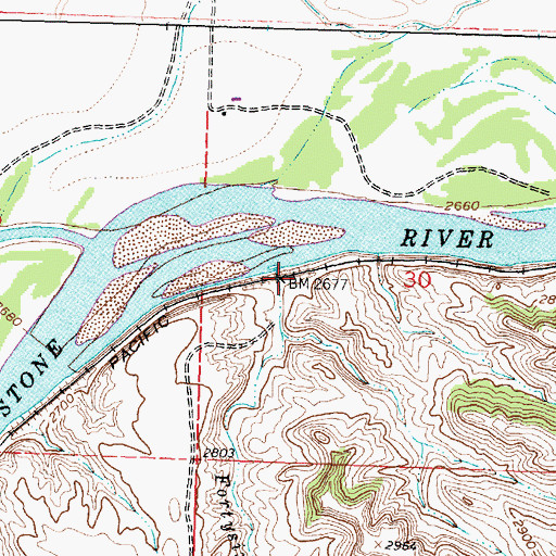 Topographic Map of Rancher (historical), MT