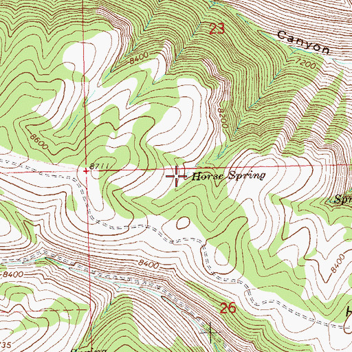Topographic Map of Horse Spring, CO