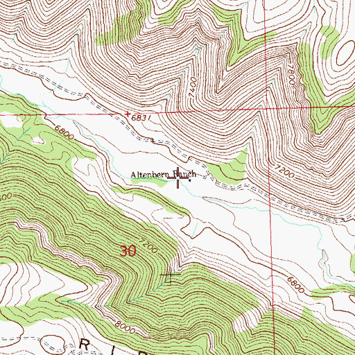Topographic Map of Altenbern Ranch, CO