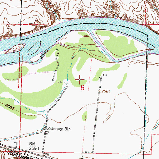 Topographic Map of East Sanders School (historical), MT