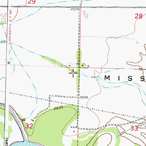 Topographic Map of Mission Valley School (historical), MT