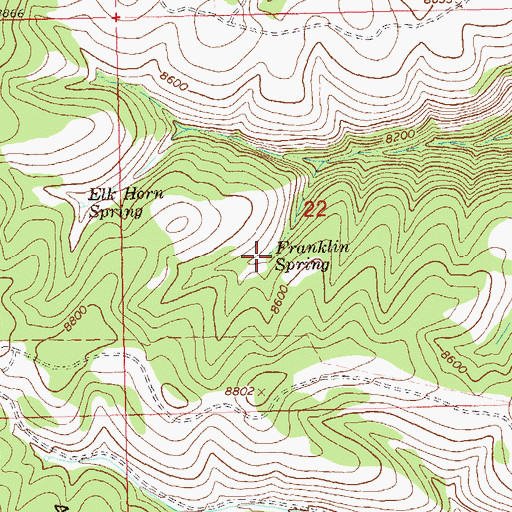 Topographic Map of Franklin Spring, CO
