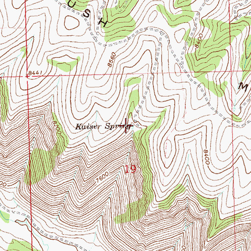 Topographic Map of Kaiser Spring, CO
