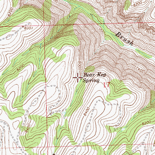 Topographic Map of Bear Keg Spring, CO