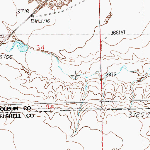 Topographic Map of Fermus Post Office (historical), MT