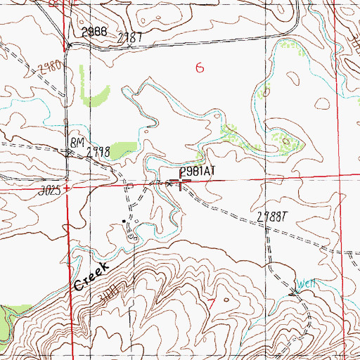 Topographic Map of Edgewater Post Office (historical), MT
