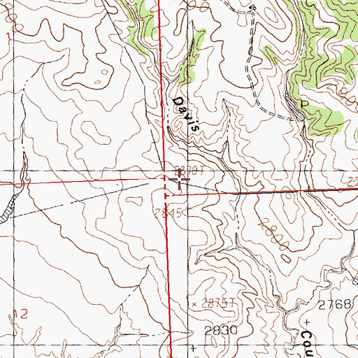 Topographic Map of Dovetail Post Office (historical), MT
