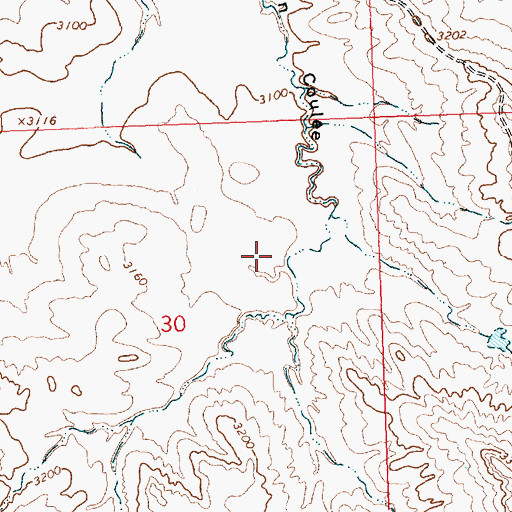 Topographic Map of Burgeton Post Office (historical), MT