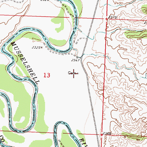 Topographic Map of Gilfeather Cemetery, MT