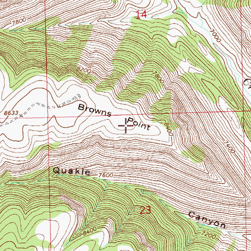 Topographic Map of Browns Point, CO