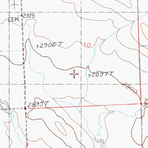 Topographic Map of Shay (historical), MT