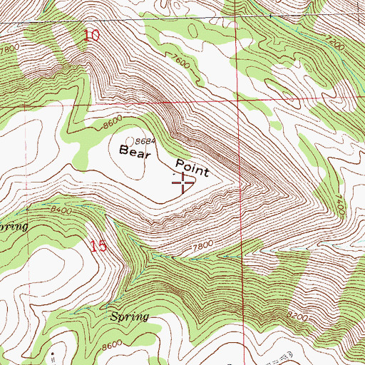 Topographic Map of Bear Point, CO