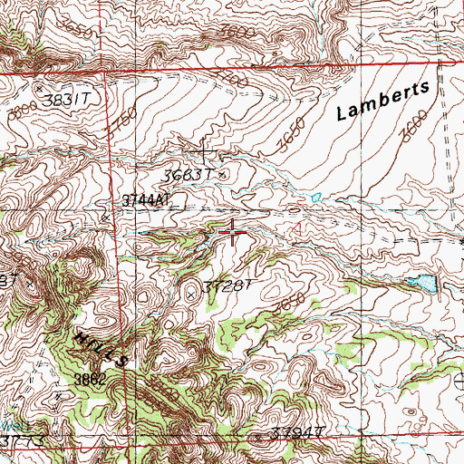 Topographic Map of West End School (historical), MT