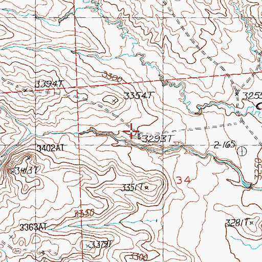 Topographic Map of Howard Coulee School (historical), MT