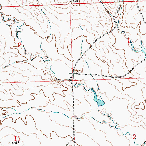 Topographic Map of Sheldon School (historical), MT