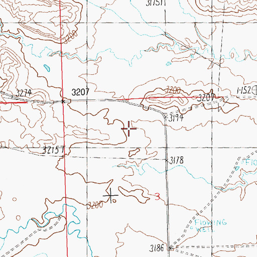 Topographic Map of Yellow Water School (historical), MT