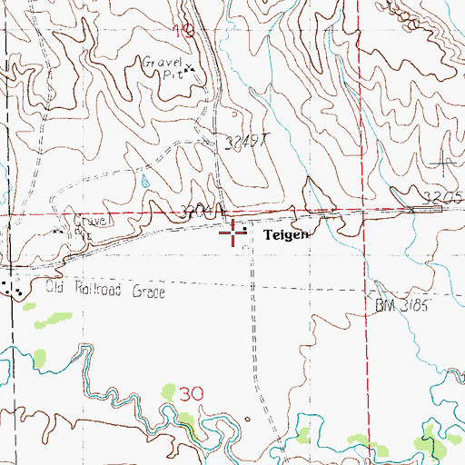 Topographic Map of Teigen School (historical), MT