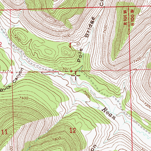 Topographic Map of Pole Bridge Canyon, CO