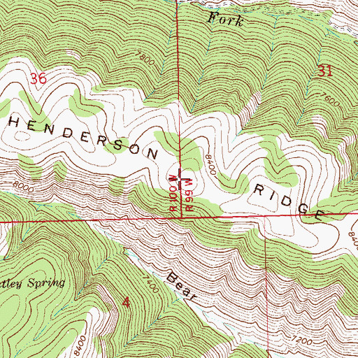 Topographic Map of Henderson Ridge, CO