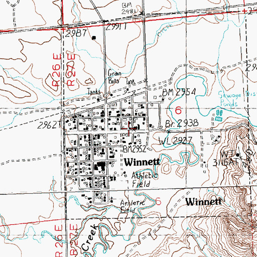 Topographic Map of Petroleum County Sheriff's Department, MT