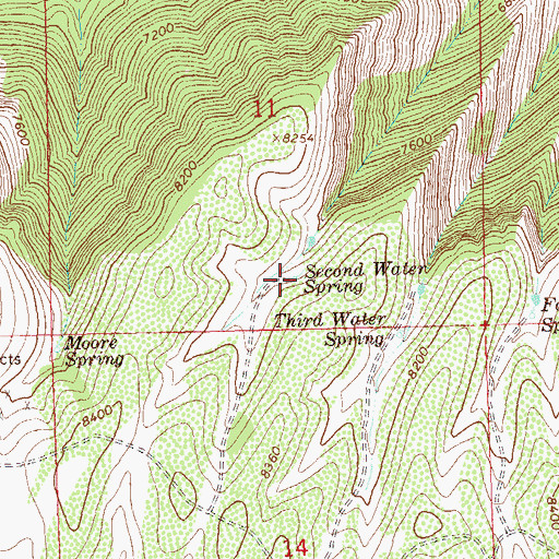 Topographic Map of Second Water Spring, CO