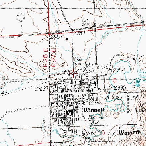 Topographic Map of Farmers Union Elevator (historical), MT