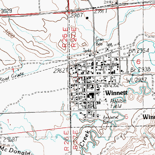 Topographic Map of Saint Aloysius Church, MT