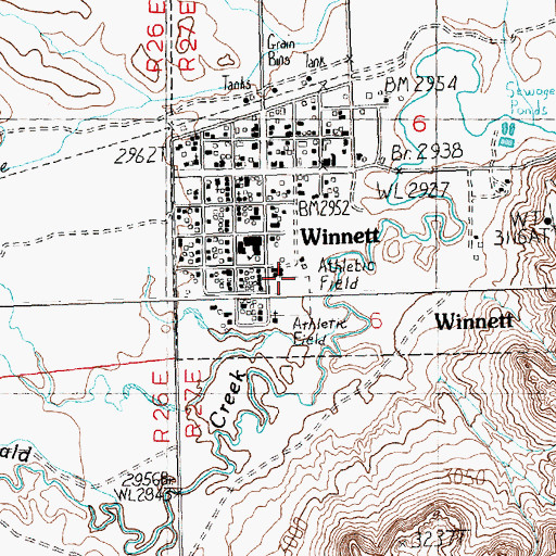 Topographic Map of Jim Bartlett Field, MT