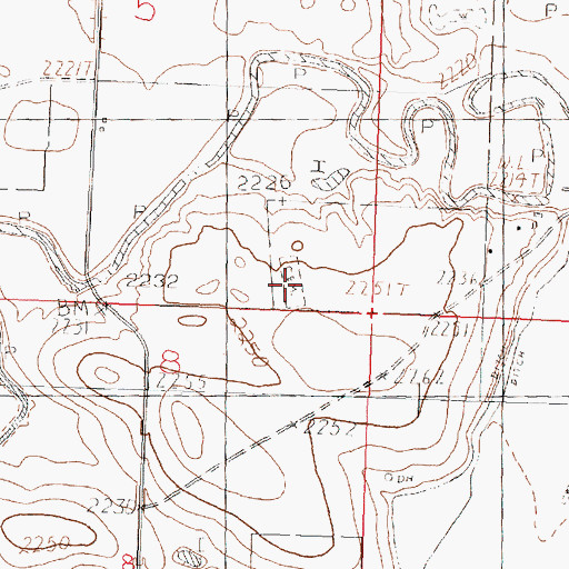 Topographic Map of Bowdoin Cemetery, MT