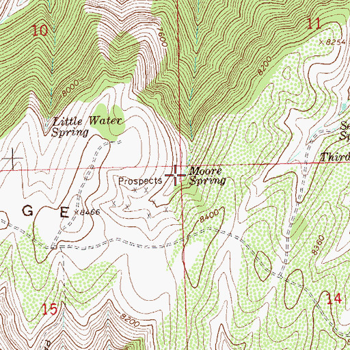 Topographic Map of Moore Spring, CO
