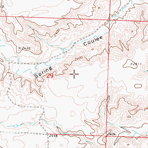 Topographic Map of Circle Diamond Coulee Bridge, MT