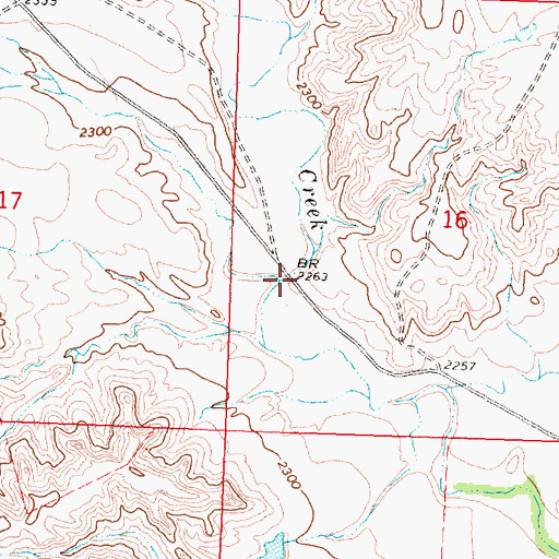 Topographic Map of Assiniboine Creek Bridge, MT