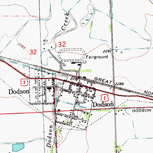 Topographic Map of Burlington Northern Overpass Bridge, MT
