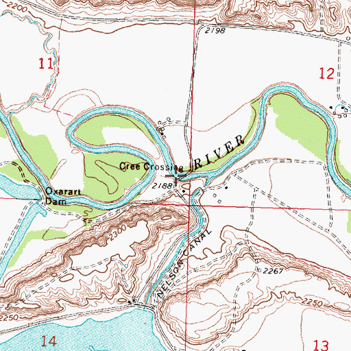 Topographic Map of Milk River Ford Bridge, MT