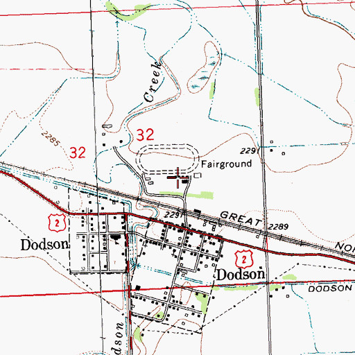 Topographic Map of Phillips County Fairground, MT