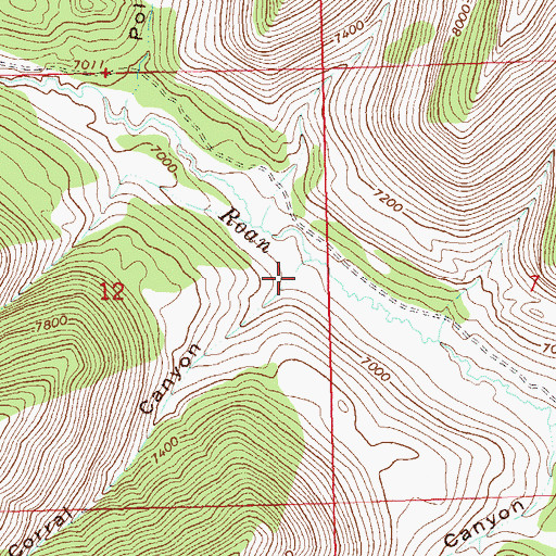 Topographic Map of Corral Canyon, CO