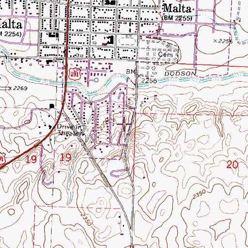 Topographic Map of Hillcrest Park, MT
