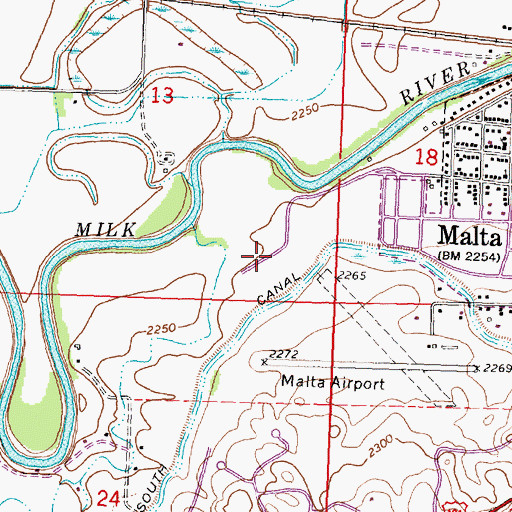Topographic Map of Riverview Park, MT