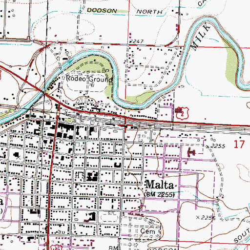 Topographic Map of Equity Co-operative Association Elevator, MT