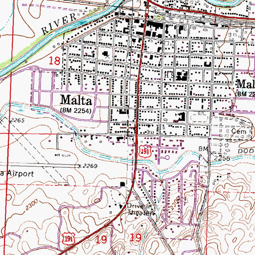 Topographic Map of Elim Lutheran Church, MT