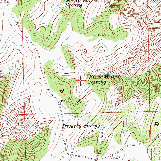 Topographic Map of First Water Spring, CO