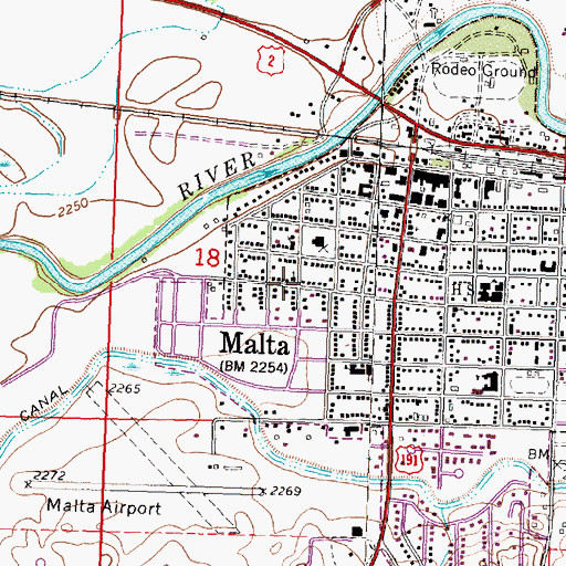 Topographic Map of Assembly of God Church, MT