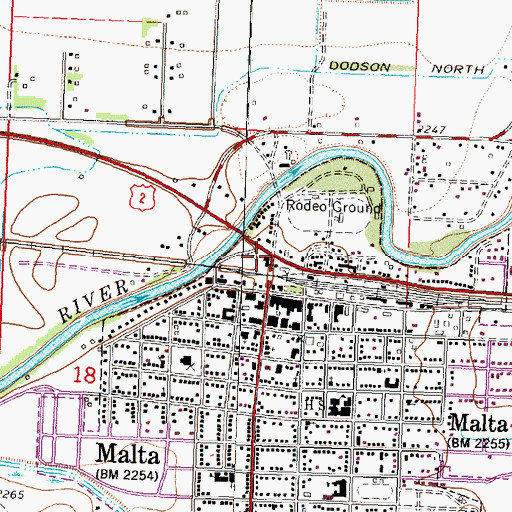 Topographic Map of Riverside Trailer Court, MT