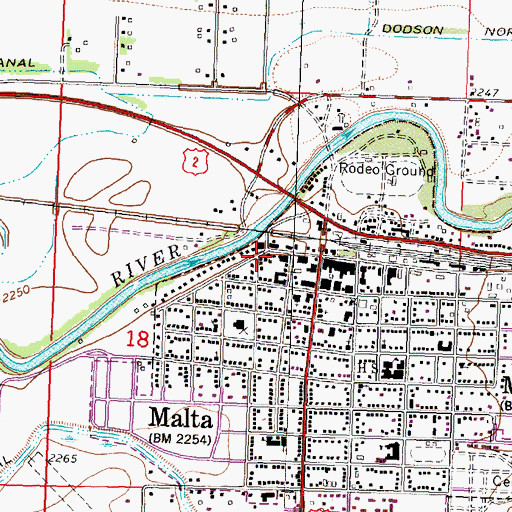 Topographic Map of Phillips County Museum, MT