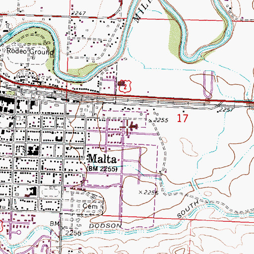 Topographic Map of Phillips County Good Samaritan Retirement Center, MT