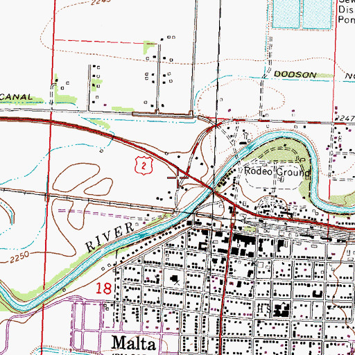 Topographic Map of Edgewater Campground, MT