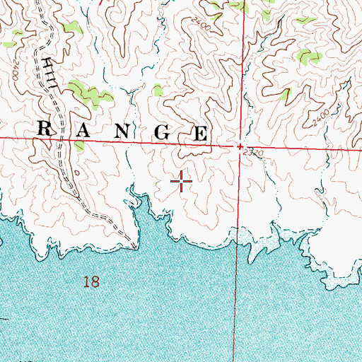 Topographic Map of Fourchette Creek Recreation Area, MT
