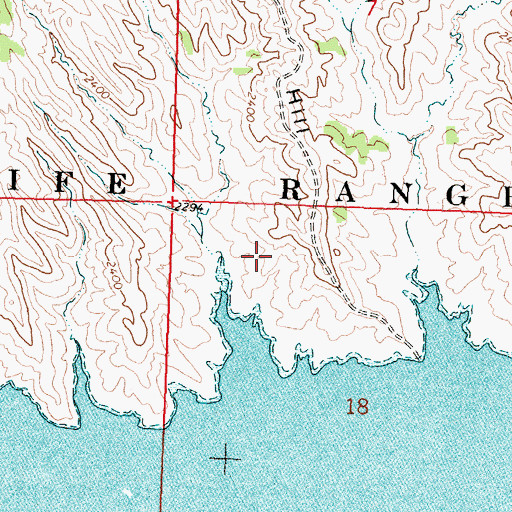 Topographic Map of Fourchette Creek Campground, MT