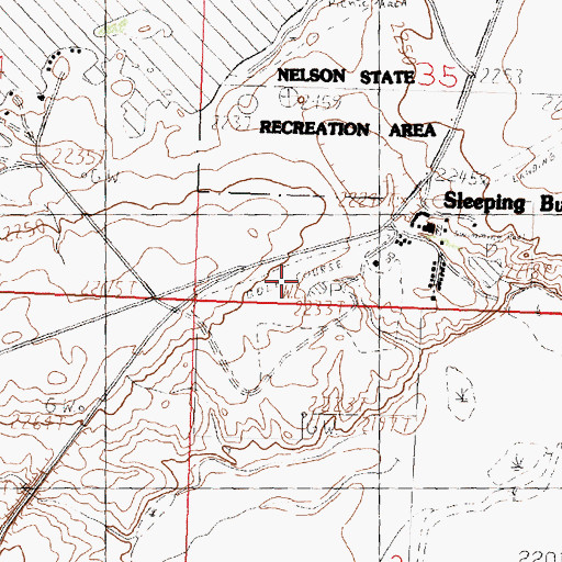 Topographic Map of Sleeping Buffalo Resort Golf Course, MT