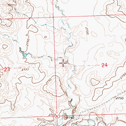 Topographic Map of Hemming Coulee, MT